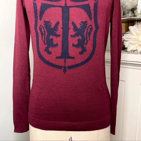 Talbots Burgundy Red Crewneck Novelty Sweater XS - Picture 4 of 11